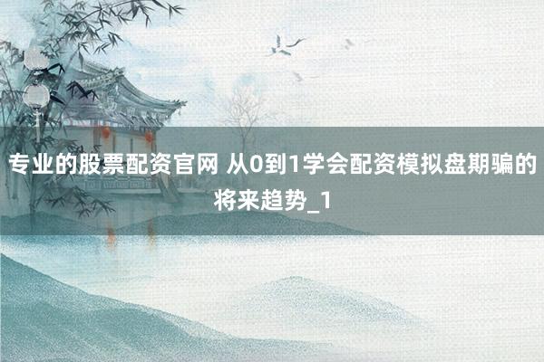 专业的股票配资官网 从0到1学会配资模拟盘期骗的将来趋势_1